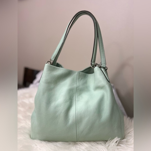 Coach Mint Green #F35723 Leather Shoulder Bag - Picture 12 of 14